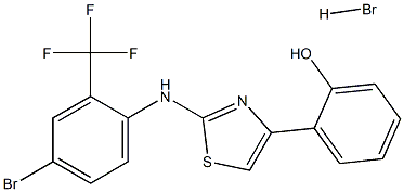 2-[4-BROMO-2-(TRIFLUOROMETHYL)PHENYL]AMINO-4-(2-HYDROXYPHENYL)-1,3-THIAZOLE HYDROBROMIDE Struktur