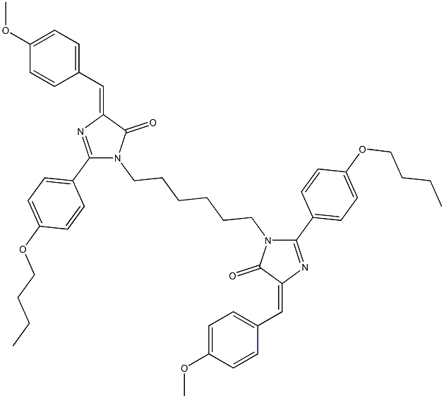 (Z)-2-(4-BUTOXYPHENYL)-1-(6-((E)-2-(4-BUTOXYPHENYL)-4-(4-METHOXYBENZYLIDENE)-5-OXO-4,5-DIHYDROIMIDAZOL-1-YL)HEXYL)-4-(4-METHOXYBENZYLIDENE)-1H-IMIDAZOL-5(4H)-ONE Struktur