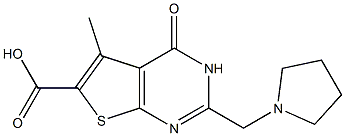 5-METHYL-4-OXO-2-(PYRROLIDIN-1-YLMETHYL)-3,4-DIHYDROTHIENO[2,3-D]PYRIMIDINE-6-CARBOXYLIC ACID Struktur