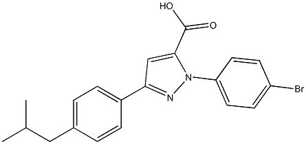 1-(4-BROMOPHENYL)-3-(4-ISOBUTYLPHENYL)-1H-PYRAZOLE-5-CARBOXYLIC ACID Struktur