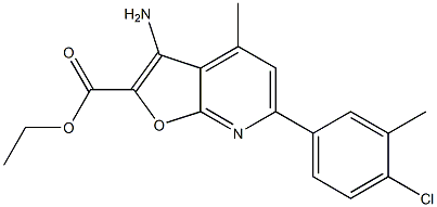 ETHYL 3-AMINO-6-(4-CHLORO-3-METHYLPHENYL)-4-METHYLFURO[2,3-B]PYRIDINE-2-CARBOXYLATE Struktur