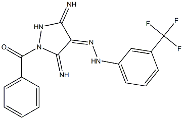 (4Z)-1-BENZOYL-3,5-DIIMINOPYRAZOLIDIN-4-ONE [3-(TRIFLUOROMETHYL)PHENYL]HYDRAZONE Struktur