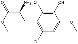 METHYL (2S)-2-AMINO-3-(2,6-DICHLORO-3-HYDROXY-4-METHOXYPHENYL)PROPANOATE Struktur