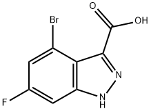 4-BROMO-6-FLUORO-3-(1H)INDAZOLE CARBOXYLIC ACID Struktur