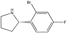 (2S)-2-(2-BROMO-4-FLUOROPHENYL)PYRROLIDINE Struktur