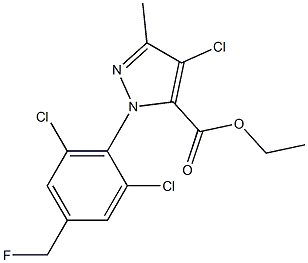 4-CHLORO-1-[2,6-DICHLORO-4-(FLUOROMETHYL)PHENYL]-3-METHYL-1H-PYRAZOLE-5-CARBOXYLIC ACID ETHYL ESTER Struktur