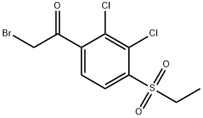 2-BROMO-1-[2,3-DICHLORO-4-(ETHYLSULFONYL)PHENYL]-1-ETHANONE Struktur