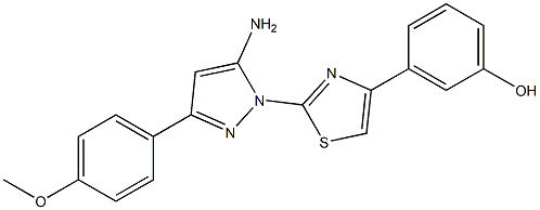 3-(2-[5-AMINO-3-(4-METHOXYPHENYL)-1H-PYRAZOL-1-YL]-1,3-THIAZOL-4-YL)PHENOL Struktur