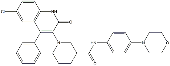 1-(6-CHLORO-2-OXO-4-PHENYL-1,2-DIHYDROQUINOLIN-3-YL)-N-(4-MORPHOLINOPHENYL)PIPERIDINE-3-CARBOXAMIDE Struktur