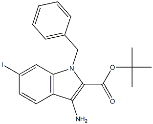 3-AMINO-1-BENZYL-6-IODO-1H-INDOLE-2-CARBOXYLIC ACID TERT-BUTYL ESTER Struktur