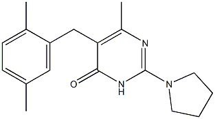 5-(2,5-DIMETHYLBENZYL)-6-METHYL-2-PYRROLIDIN-1-YLPYRIMIDIN-4(3H)-ONE Struktur