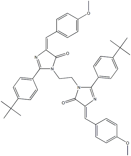 (E)-2-(4-TERT-BUTYLPHENYL)-1-(2-((Z)-2-(4-TERT-BUTYLPHENYL)-4-(4-METHOXYBENZYLIDENE)-5-OXO-4,5-DIHYDROIMIDAZOL-1-YL)ETHYL)-4-(4-METHOXYBENZYLIDENE)-1H-IMIDAZOL-5(4H)-ONE Struktur