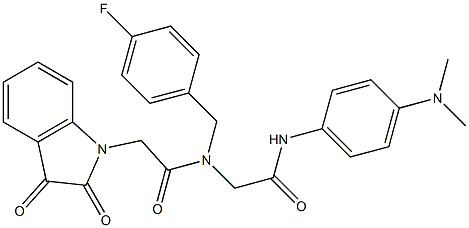 N-{2-[4-(DIMETHYLAMINO)ANILINO]-2-OXOETHYL}-2-(2,3-DIOXO-2,3-DIHYDRO-1H-INDOL-1-YL)-N-(4-FLUOROBENZYL)ACETAMIDE Struktur