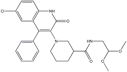 N-(2,2-DIMETHOXYETHYL)-1-(6-CHLORO-4-PHENYL-2-OXO-1,2-DIHYDROQUINOLIN-3-YL)PIPERIDINE-3-CARBOXAMIDE Struktur