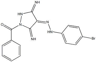 (4Z)-1-BENZOYL-3,5-DIIMINOPYRAZOLIDIN-4-ONE (4-BROMOPHENYL)HYDRAZONE Struktur