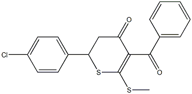 5-BENZOYL-2-(4-CHLOROPHENYL)-6-METHYLSULFANYL-2,3-DIHYDROTHIOPYRAN-4-ONE Struktur