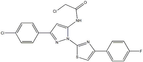 2-CHLORO-N-{3-(4-CHLOROPHENYL)-1-[4-(4-FLUOROPHENYL)-1,3-THIAZOL-2-YL]-1H-PYRAZOL-5-YL}ACETAMIDE Struktur