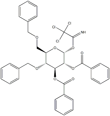 2,3-DI-O-BENZOYL-4,6-DI-O-BENZYL-ALPHA-D-GLUCOPYRANOSYL TRICHLOROACETIMIDATE Struktur