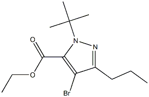 4-BROMO-1-(TERT-BUTYL)-3-PROPYL-1H-PYRAZOLE-5-CARBOXYLIC ACID ETHYL ESTER Struktur