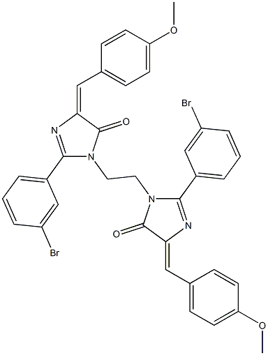 (E)-2-(3-BROMOPHENYL)-1-(2-((Z)-2-(3-BROMOPHENYL)-4-(4-METHOXYBENZYLIDENE)-5-OXO-4,5-DIHYDROIMIDAZOL-1-YL)ETHYL)-4-(4-METHOXYBENZYLIDENE)-1H-IMIDAZOL-5(4H)-ONE Struktur