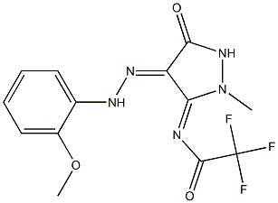 2,2,2-TRIFLUORO-N-{(3Z,4E)-4-[(2-METHOXYPHENYL)HYDRAZONO]-2-METHYL-5-OXOPYRAZOLIDIN-3-YLIDENE}ACETAMIDE Struktur