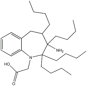 (3-AMINO-2,2,3,4-TETRABUTYL-2,3,4,5-TETRAHYDRO-BENZO[B]AZEPIN-1-YL)ACETIC ACID Struktur