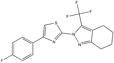 2-[4-(4-FLUOROPHENYL)-1,3-THIAZOL-2-YL]-3-(TRIFLUOROMETHYL)-4,5,6,7-TETRAHYDRO-2H-INDAZOLE Struktur