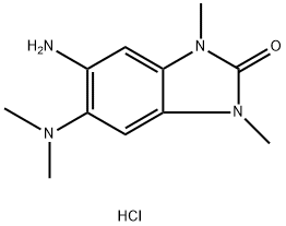 5-AMINO-6-DIMETHYLAMINO-1,3-DIMETHYL-1,3-DIHYDRO-BENZOIMIDAZOL-2-ONE Struktur