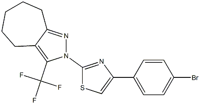 2-[4-(4-BROMOPHENYL)-1,3-THIAZOL-2-YL]-3-(TRIFLUOROMETHYL)-2,4,5,6,7,8-HEXAHYDROCYCLOHEPTA[C]PYRAZOLE Struktur