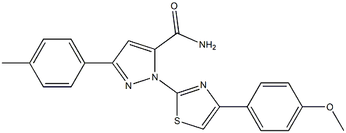 1-[4-(4-METHOXYPHENYL)-1,3-THIAZOL-2-YL]-3-(4-METHYLPHENYL)-1H-PYRAZOL-5-YLFORMAMIDE Struktur