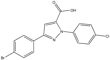 3-(4-BROMOPHENYL)-1-(4-CHLOROPHENYL)-1H-PYRAZOLE-5-CARBOXYLIC ACID Struktur