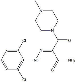 (2Z)-2-[(2,6-DICHLOROPHENYL)HYDRAZONO]-3-(4-METHYLPIPERAZIN-1-YL)-3-OXOPROPANETHIOAMIDE Struktur