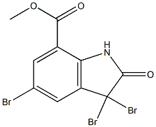 METHYL 3,3,5-TRIBROMO-OXINDOLE-7-CARBOXYLATE Struktur