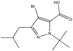 4-BROMO-1-(TERT-BUTYL)-3-(2-METHYLPROPYL)-1H-PYRAZOLE-5-CARBOXYLIC ACID Struktur