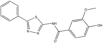 4-HYDROXY-3-METHOXY-N-(5-PHENYL-1,3,4-THIADIAZOL-2-YL)BENZAMIDE Struktur