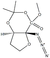 2,3-ISOPROPYLIDENE-2R,3R-DIOXY-4S-AZIDO-TETRAHYDROFURANE-5S-CARBOXYLIC ACID METHYL ESTER Struktur