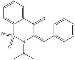 (3E)-3-BENZYLIDENE-2-ISOPROPYL-2,3-DIHYDRO-4H-1,2-BENZOTHIAZIN-4-ONE 1,1-DIOXIDE Struktur