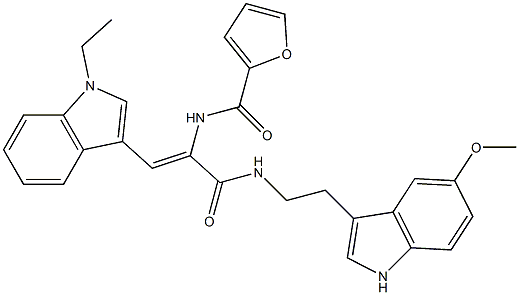 N-[(Z)-2-(1-ETHYL-1H-INDOL-3-YL)-1-({[2-(5-METHOXY-1H-INDOL-3-YL)ETHYL]AMINO}CARBONYL)ETHENYL]-2-FURAMIDE Struktur