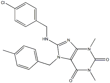 8-[(4-CHLOROBENZYL)AMINO]-1,3-DIMETHYL-7-(4-METHYLBENZYL)-3,7-DIHYDRO-1H-PURINE-2,6-DIONE Struktur