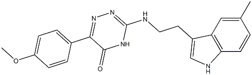 6-(4-METHOXYPHENYL)-3-{[2-(5-METHYL-1H-INDOL-3-YL)ETHYL]AMINO}-1,2,4-TRIAZIN-5(4H)-ONE Struktur