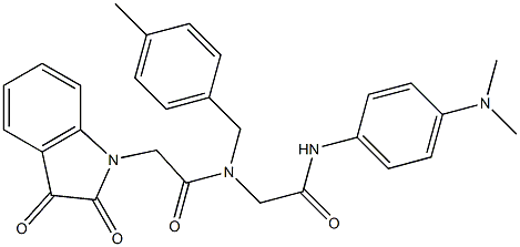 N-{2-[4-(DIMETHYLAMINO)ANILINO]-2-OXOETHYL}-2-(2,3-DIOXO-2,3-DIHYDRO-1H-INDOL-1-YL)-N-(4-METHYLBENZYL)ACETAMIDE Struktur