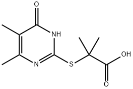 2-(4,5-DIMETHYL-6-OXO-1,6-DIHYDRO-PYRIMIDIN-2-YLSULFANYL)-2-METHYL-PROPIONIC ACID Struktur