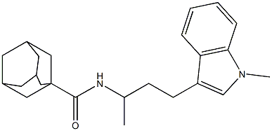 N-[1-METHYL-3-(1-METHYL-1H-INDOL-3-YL)PROPYL]-1-ADAMANTANECARBOXAMIDE Struktur