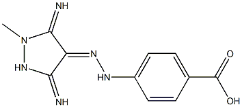 4-[(2E)-2-(3,5-DIIMINO-1-METHYLPYRAZOLIDIN-4-YLIDENE)HYDRAZINO]BENZOIC ACID Struktur