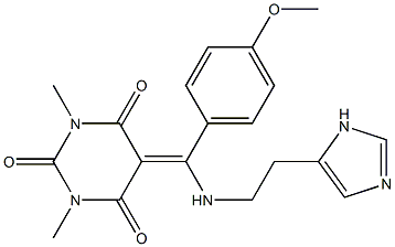 5-[{[2-(1H-IMIDAZOL-5-YL)ETHYL]AMINO}(4-METHOXYPHENYL)METHYLENE]-1,3-DIMETHYLPYRIMIDINE-2,4,6(1H,3H,5H)-TRIONE Struktur