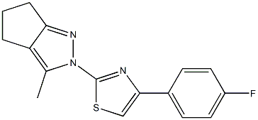 2-[4-(4-FLUOROPHENYL)-1,3-THIAZOL-2-YL]-3-METHYL-2,4,5,6-TETRAHYDROCYCLOPENTA[C]PYRAZOLE Struktur