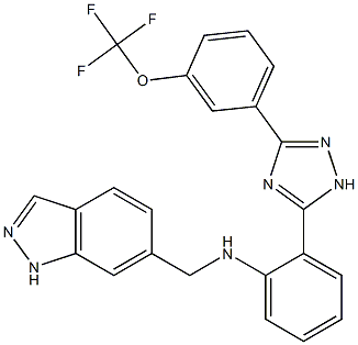 (1H-INDAZOL-6-YLMETHYL)-(2-[5-(3-TRIFLUOROMETHOXY-PHENYL)-2H-[1,2,4]TRIAZOL-3-YL]-PHENYL)-AMINE Struktur