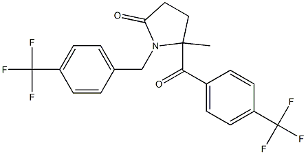 5-METHYL-5-[4-(TRIFLUOROMETHYL)BENZOYL]-1-[4-(TRIFLUOROMETHYL)BENZYL]PYRROLIDIN-2-ONE Struktur