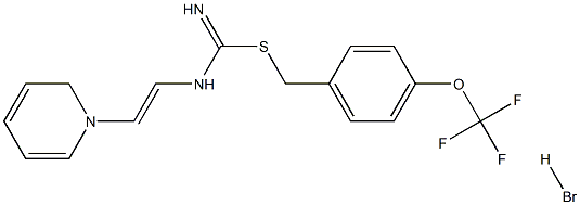 (1-AZA-2-PHENYLVINYL)(IMINO((4-(TRIFLUOROMETHOXY)PHENYL)METHYLTHIO)METHYL)AMINE, HYDROBROMIDE Struktur