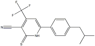 4-(TRIFLUOROMETHYL)-1,2-DIHYDRO-6-(4-ISOBUTYLPHENYL)-2-THIOXOPYRIDINE-3-CARBONITRILE Struktur